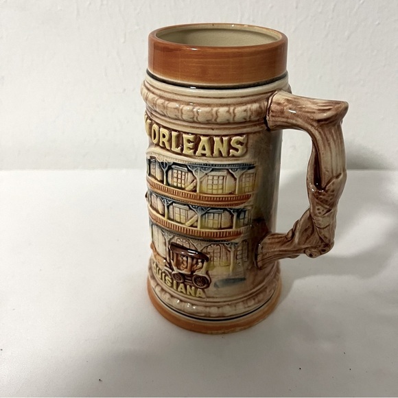 Vintage Beer Stein Mug 3D Design Inspired By The French Quarter of New Orleans - Picture 3 of 5